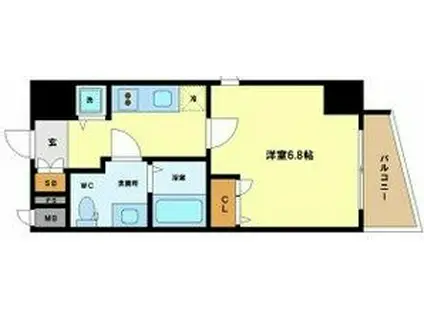 エスリード阿波座ノースプレイス(1K/7階)の間取り写真