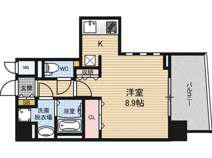 セイワパレス京町堀(ワンルーム/13階)の間取り写真