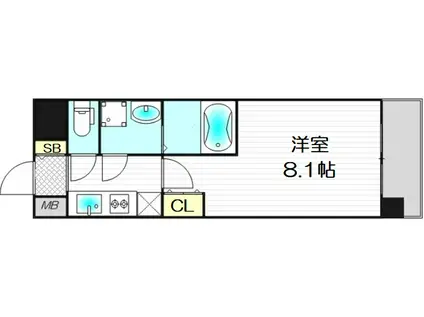 アドバンス新大阪3(1K/4階)の間取り写真