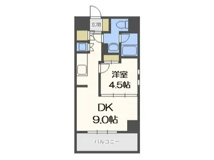 ゼニスレジデンス難波南(1LDK/9階)の間取り写真