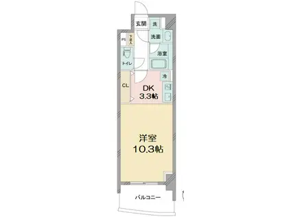 セレッソコート上本町イースト(1LDK/4階)の間取り写真
