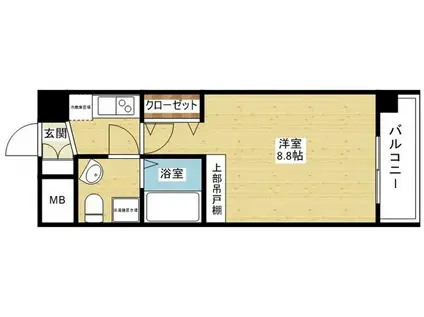 CASSIA十三(1K/2階)の間取り写真