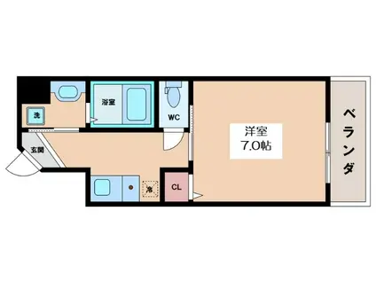 コンチネンタル難波東(1K/5階)の間取り写真