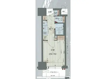 プレサンス梅田北パワーゲート(1K/12階)の間取り写真