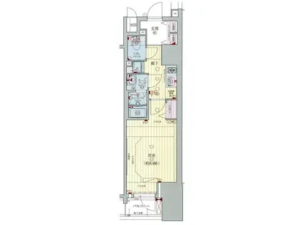 プレサンス北浜レガーロ(1K/5階)の間取り写真