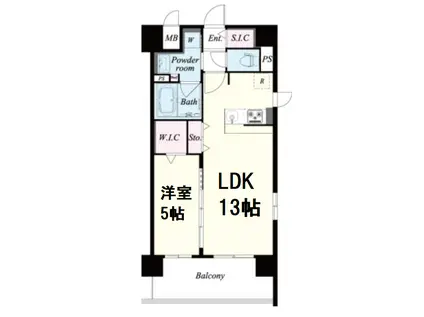 ブル フォルトゥーナ扇町(1LDK/1階)の間取り写真