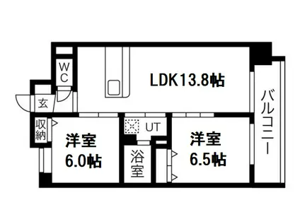 FDS GLANZ(2LDK/8階)の間取り写真