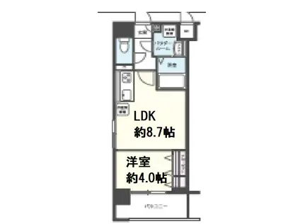 レユシール(1LDK/4階)の間取り写真