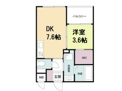 アリス・マナーガーデン谷町(1DK/7階)の間取り写真