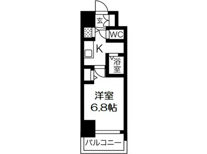 グランカリテ天神橋II(1K/12階)の間取り写真
