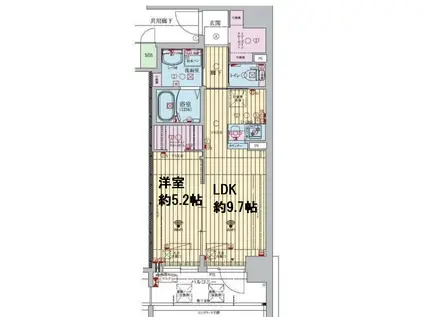 ファーストフィオーレ梅田イースト(1LDK/5階)の間取り写真