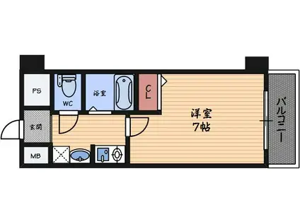 エスリード福島駅前(1K/6階)の間取り写真