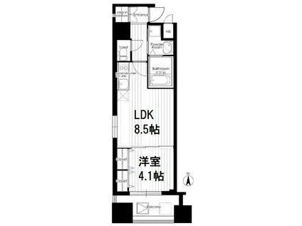 福島プライマリーワン(1LDK/2階)の間取り写真