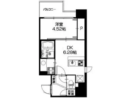 ダ ヴィンチ(1DK/8階)の間取り写真