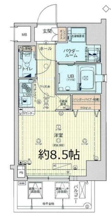 エスライズ梅田北(ワンルーム/11階)の間取り写真