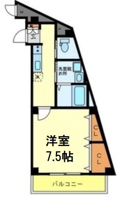 リーブル福島2(1K/3階)の間取り写真