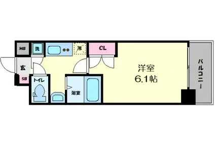 ジュネーゼ梅田北プラウディア(1K/2階)の間取り写真