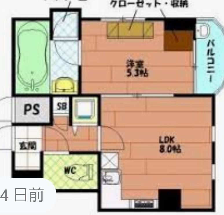 ZEUS桜川プレミアム(1LDK/11階)の間取り写真