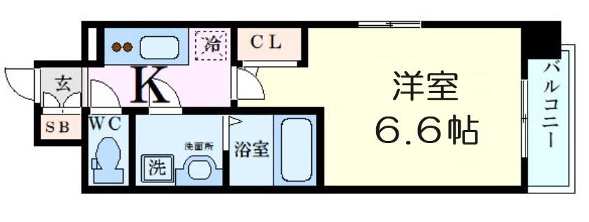 エスリードTENROKU(1K/7階)の間取り写真