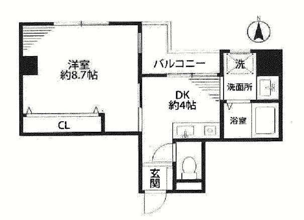 エクセレント大国町(1DK/2階)の間取り写真