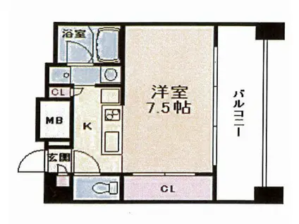 レジュールアッシュ梅田ウエスト(1K/10階)の間取り写真