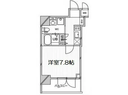 エグゼ難波南Ⅵ(1K/7階)の間取り写真
