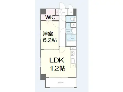 プラシード新町(1LDK/3階)の間取り写真