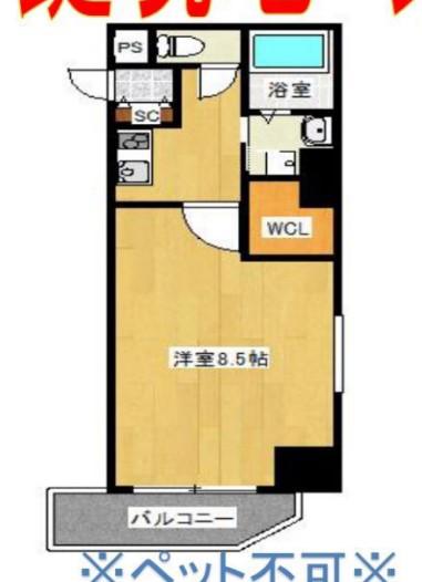 クリスタルグランツ新大阪(1K/9階)の間取り写真