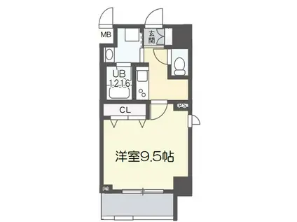 HK RESIDENCE(1K/3階)の間取り写真