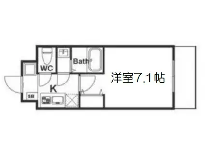 ウインズコート新大阪2(1K/8階)の間取り写真