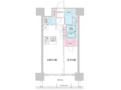 BPRレジデンス新梅田(1LDK/2階)の間取り写真