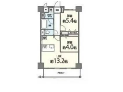 キャッスルビュー玉造上町台(2LDK/4階)の間取り写真