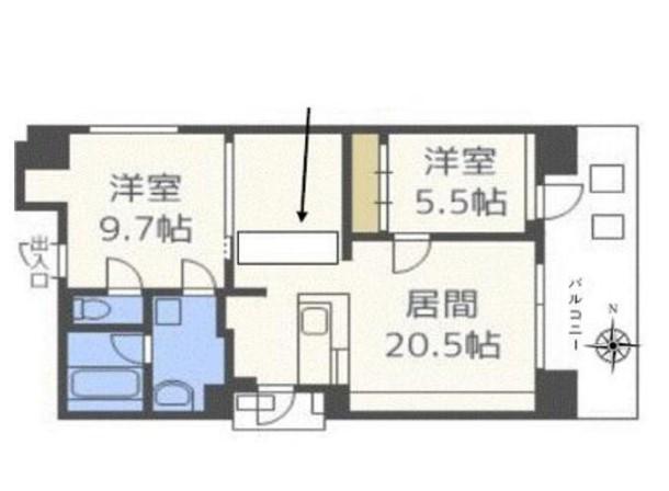 ZEN2(2LDK/8階)の間取り写真