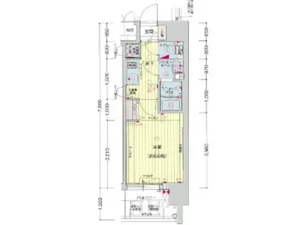 プレサンス梅田東アルファ(1K/3階)の間取り写真