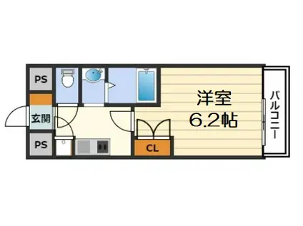 ジュネーゼ梅田北プラウディア(1K/9階)の間取り写真