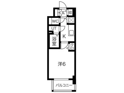 ファステート玉造駅前ダミュウ(1K/2階)の間取り写真