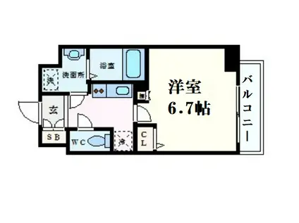 スワンズシティ福島グランデ(1K/6階)の間取り写真