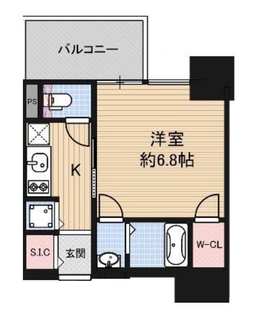 エスリード大阪上本町レジェーロ(1K/15階)の間取り写真