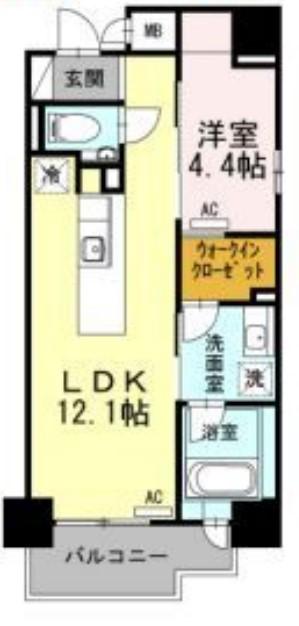 BEE-PARQ扇町(1LDK/7階)の間取り写真