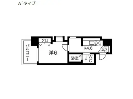 東小橋Ⅱ番館(1K/9階)の間取り写真