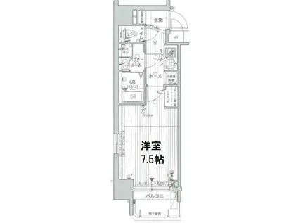 サムティ北浜大手通(1K/2階)の間取り写真