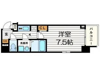 サムティ北浜大手通(1K/12階)の間取り写真