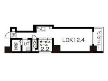 ミコノス北浜(1SK/9階)の間取り写真