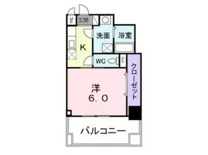 大一フロント(1K/4階)の間取り写真