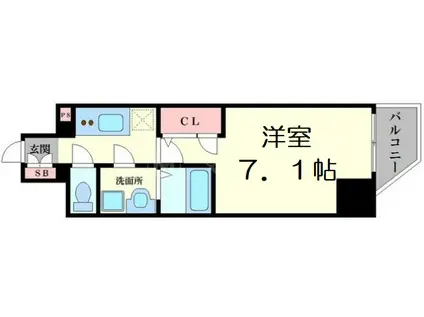 ララプレイス大阪福島ミラ(1K/8階)の間取り写真