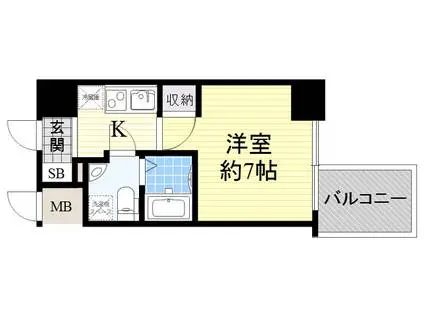 APRILE南森町(1K/5階)の間取り写真