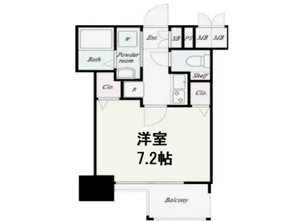 セイワパレス玉造上町台(1K/13階)の間取り写真