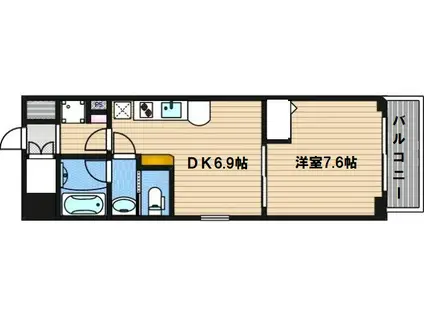 エステムコート心斎橋イーストⅡラヴァンツァ(1DK/9階)の間取り写真