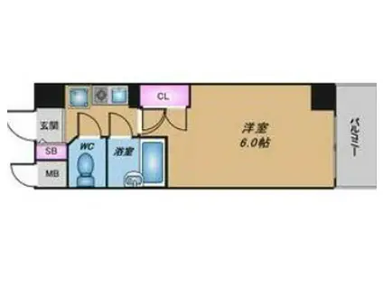 ラナップスクエア北梅田シティ(1K/2階)の間取り写真