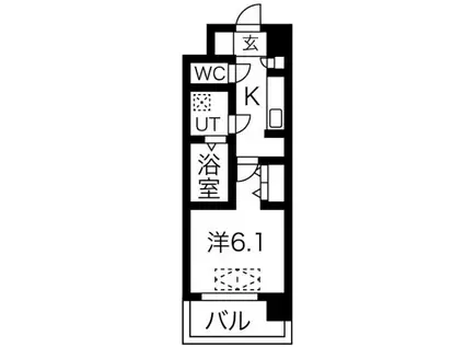 スプランディッド新大阪DUE(1K/4階)の間取り写真